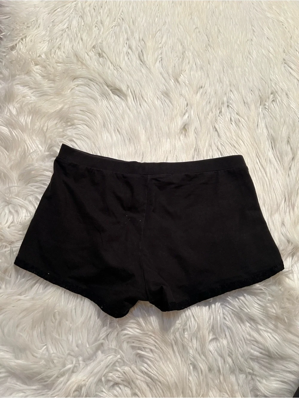 Victoria's Secret Womens Size Small Pajama Shorts Sweatshorts Black Crochet Lace